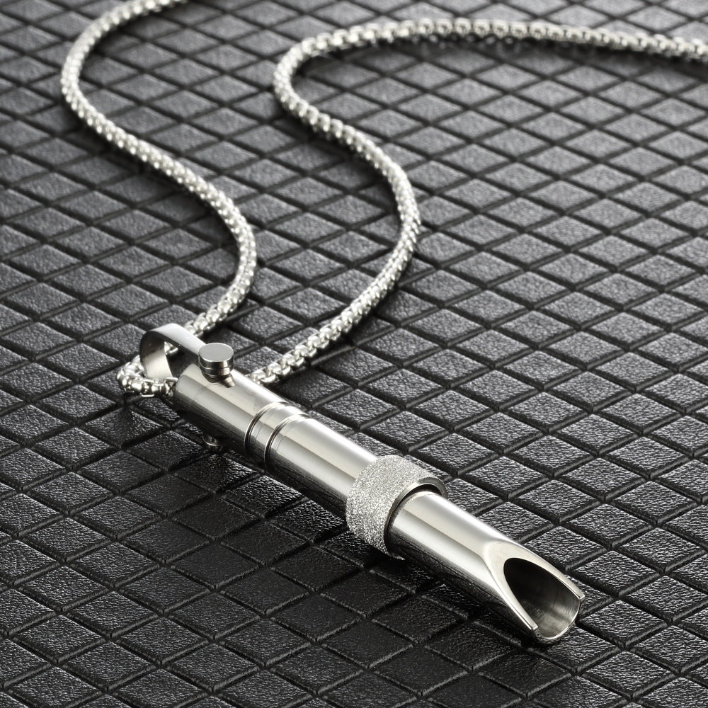 Couple Stainless Steel Mindfulness Necklace For Women Men Anxiety Relief Pendant Stress Panic Attack Relief Meditation