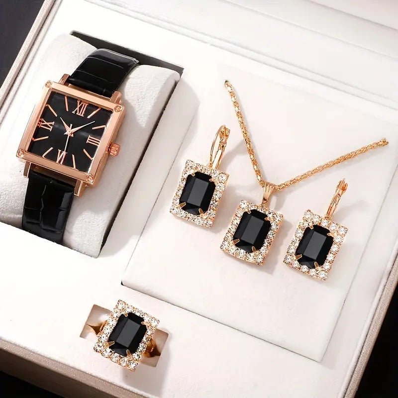 Diva-Shine Diamond Quartz Watch Set