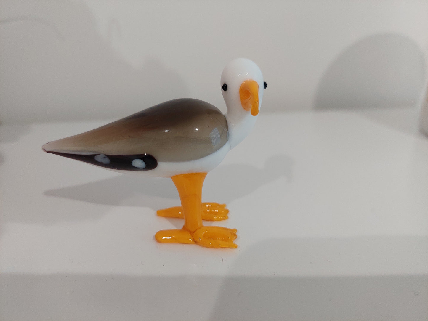 Artisan Glass Seagull Figurine – Handcrafted Collectible