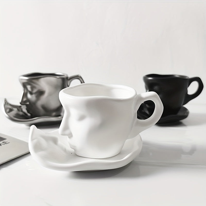 Ceramic Kiss Espresso Cup | Artistic Kissing Faces Design