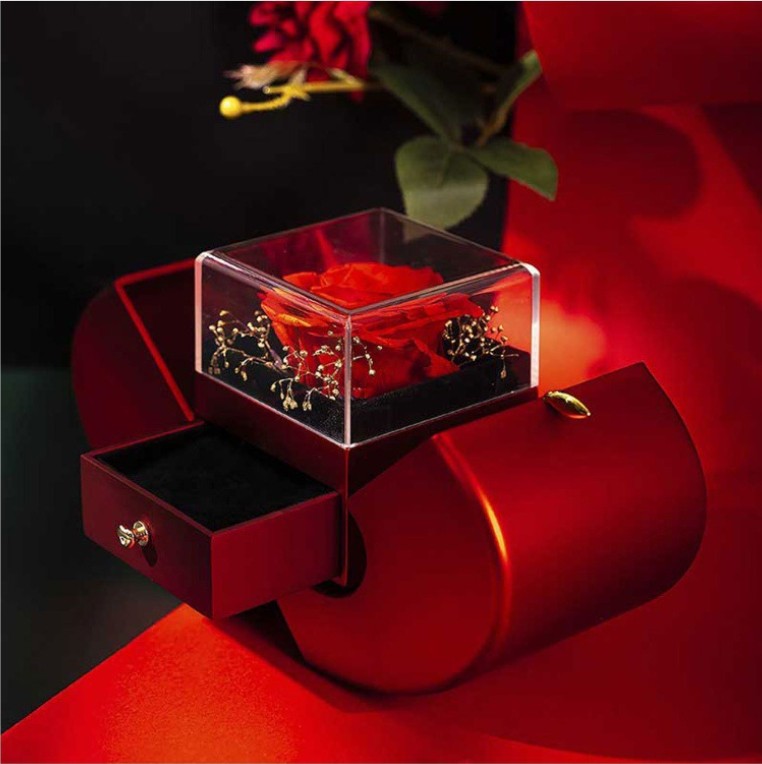 Eternal Rose Necklace Gift Box – Preserved Flower Jewellery Set