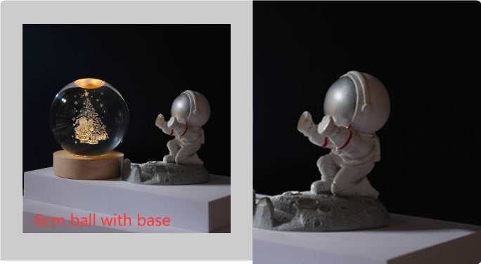 3D Crystal Ball Night Light | Solar System LED Lamp | Wooden Base | 19 Designs NZ