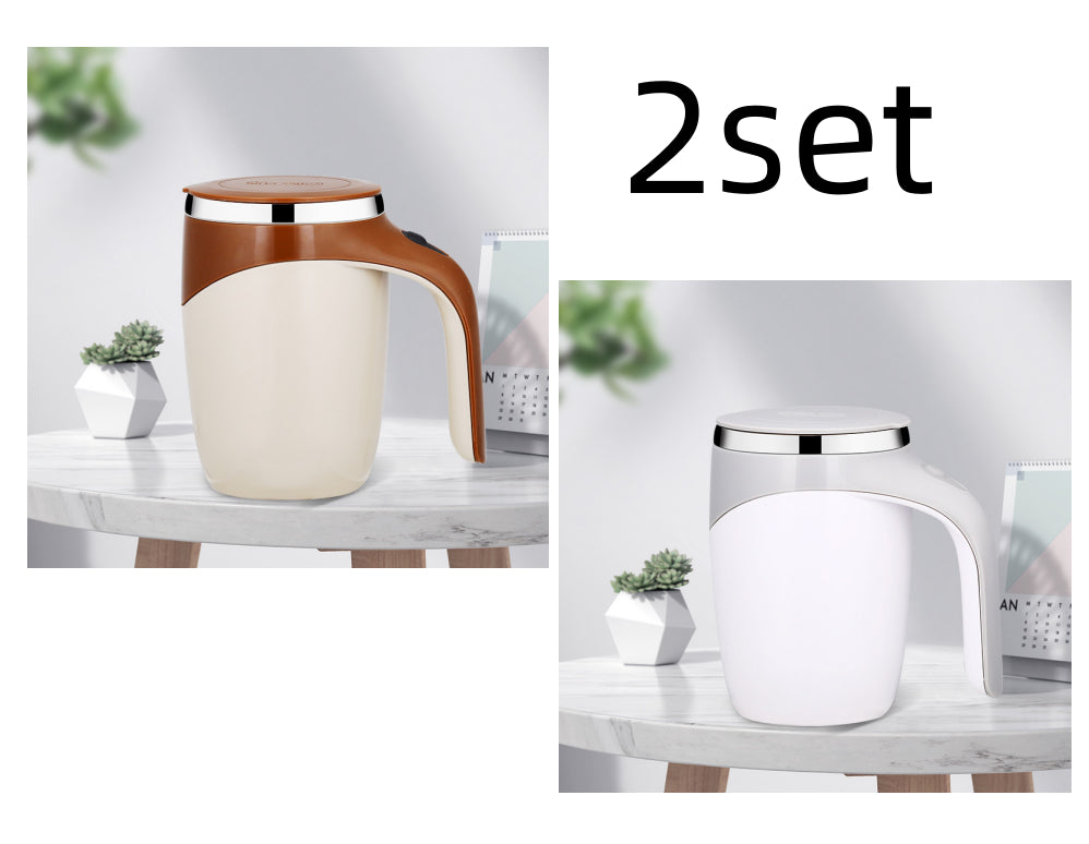 Magnetic Self-Stirring Cup | Rechargeable Electric Coffee & Tea Mug | White & Coffee NZ
