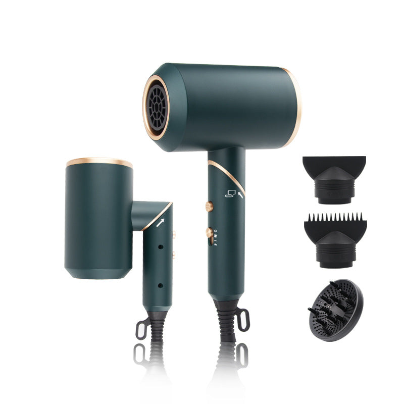 Foldable Hair Dryer with Diffuser | 1800W AC Motor | Dark Green & Grey | EU/UK/US NZ