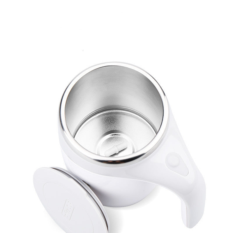Magnetic Self-Stirring Cup | Rechargeable Electric Coffee & Tea Mug | White & Coffee NZ