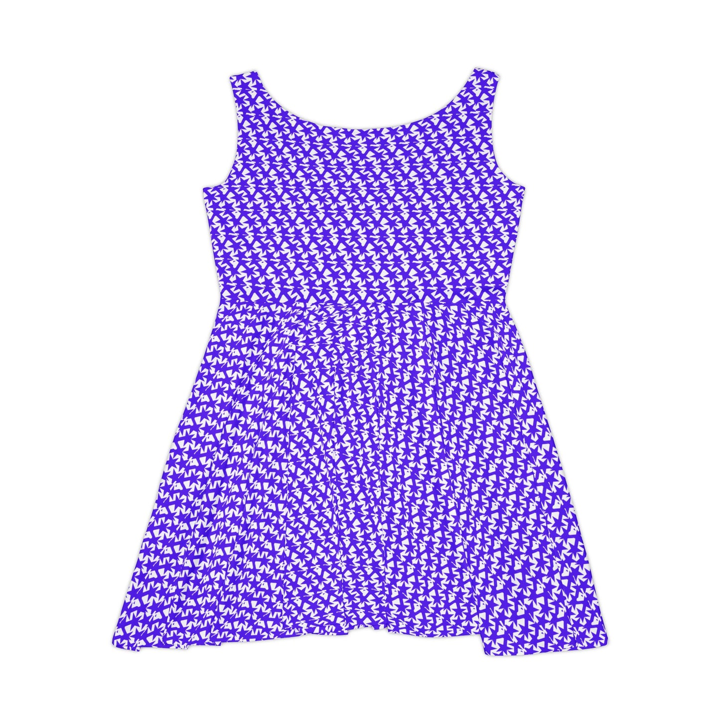 Purple Houndstooth Skater Dress — All-Over Print Retro Pattern