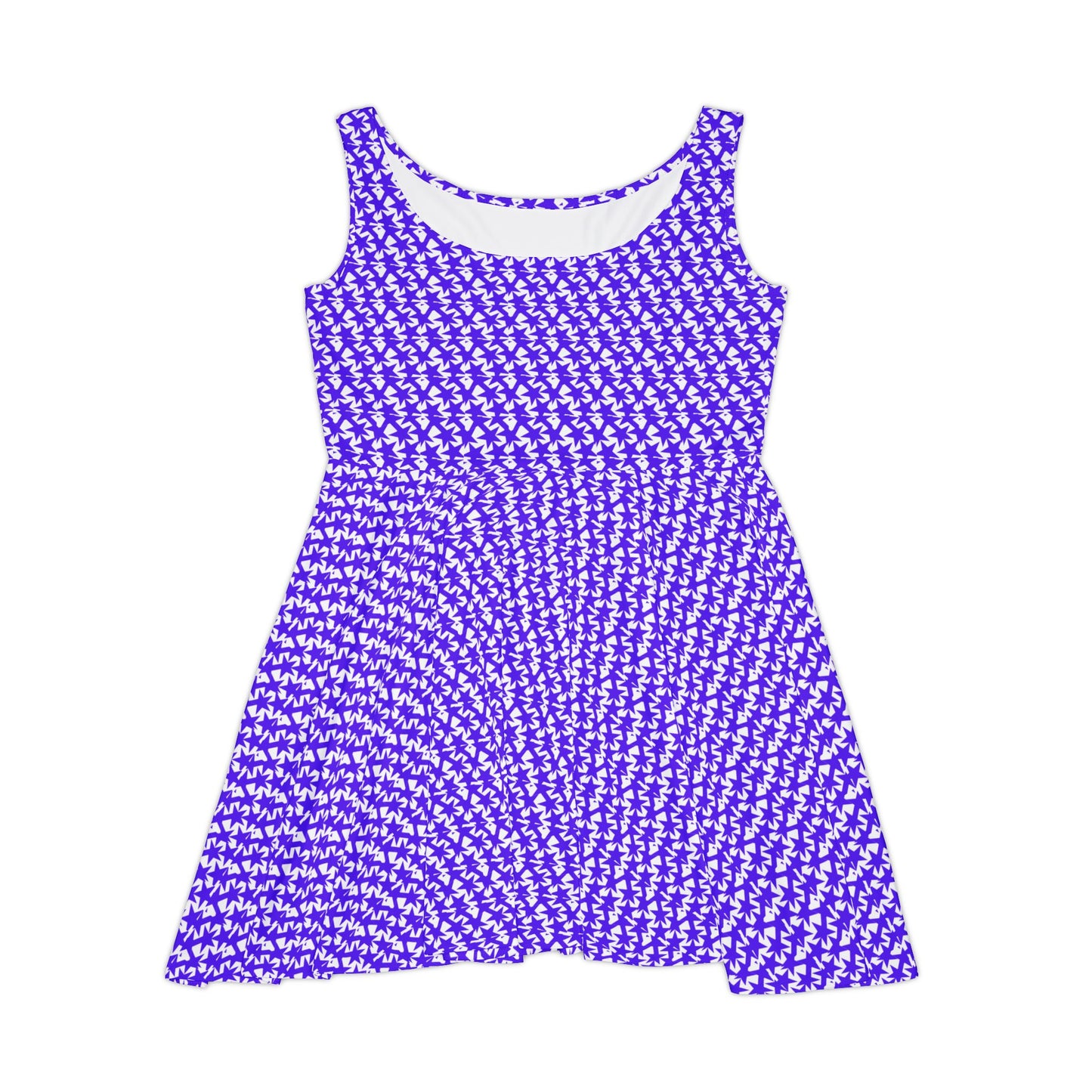 Purple Houndstooth Skater Dress — All-Over Print Retro Pattern