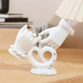 Hand-in-Hand Love Heart Figurine - Classic Resin Decor