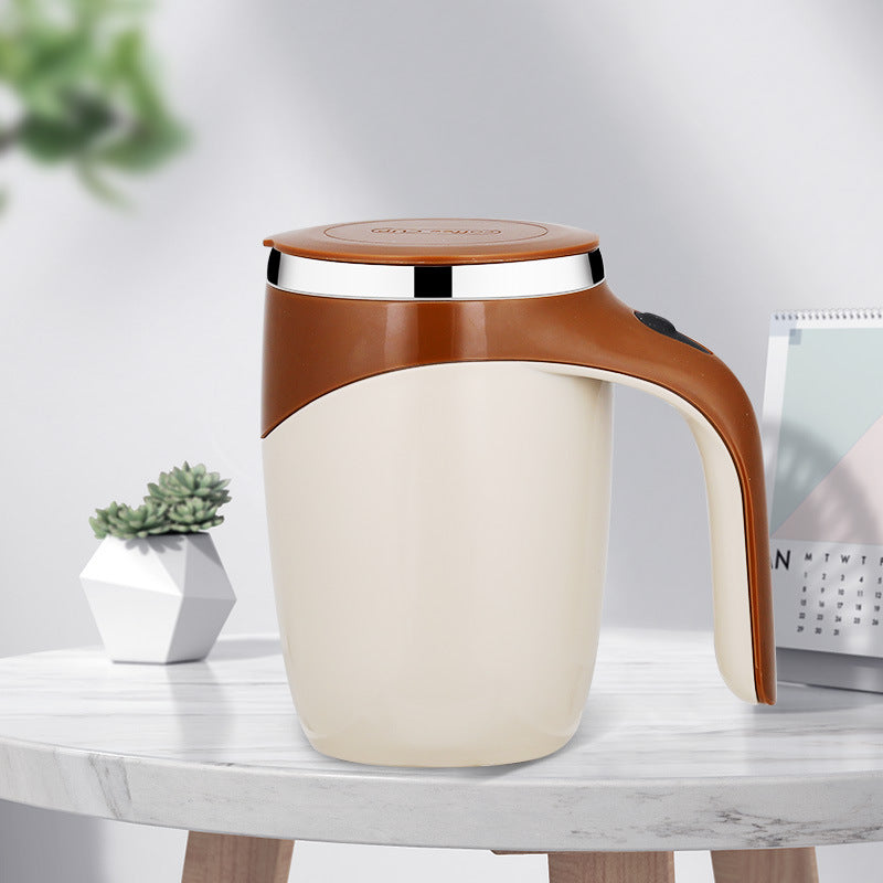 Magnetic Self-Stirring Cup | Rechargeable Electric Coffee & Tea Mug | White & Coffee NZ