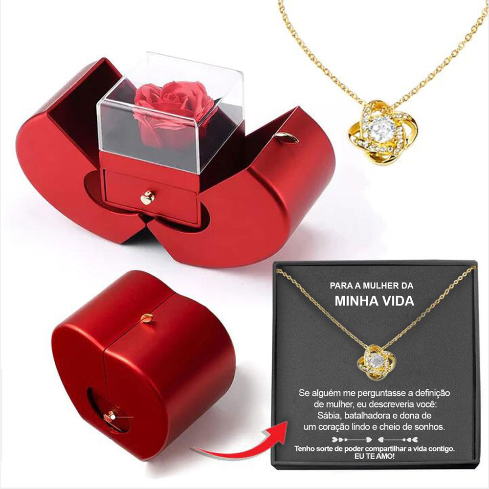 Eternal Rose Necklace Gift Box – Preserved Flower Jewellery Set