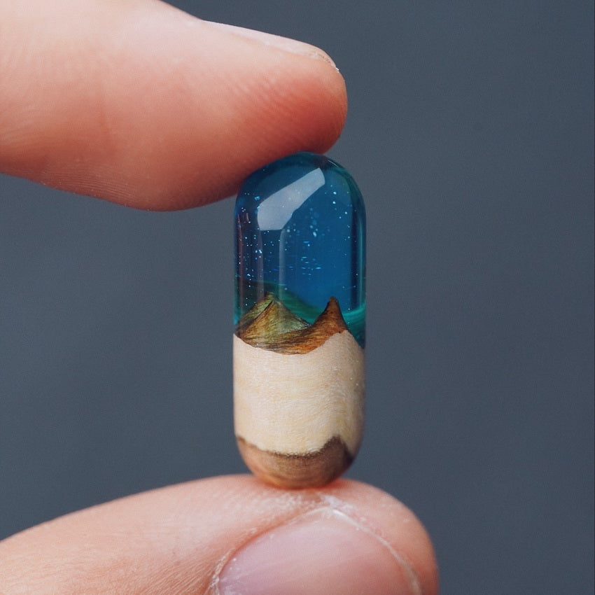 Handcrafted Resin Time Capsule Pendant Necklace | Log Style Jewellery | 4 Colours NZ
