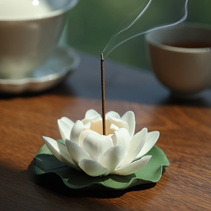 Ceramic Lotus Incense Burner | Zen Meditation & Mindfulness Home Decor NZ