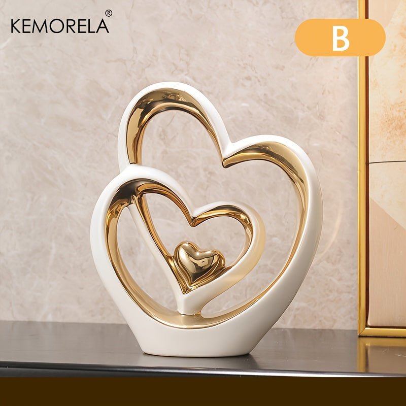 Ceramic Love Heart Statue | Elegant Home Decor Ornament | Romantic Gift NZ
