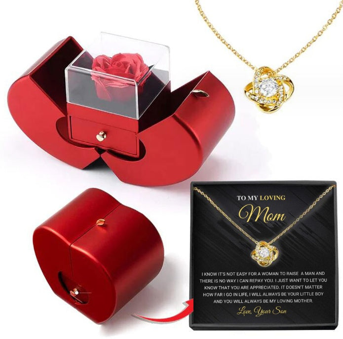 Eternal Rose Necklace Gift Box – Preserved Flower Jewellery Set