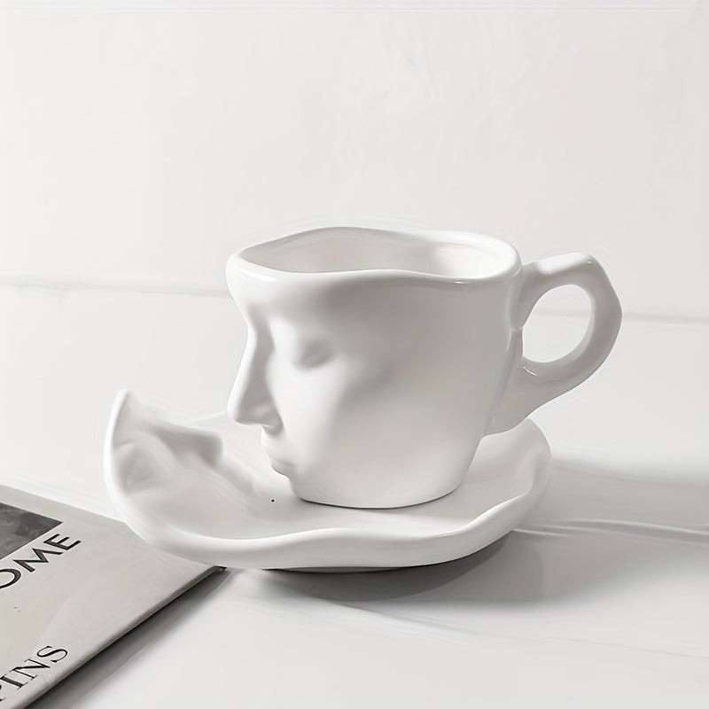Ceramic Kiss Espresso Cup | Artistic Kissing Faces Design