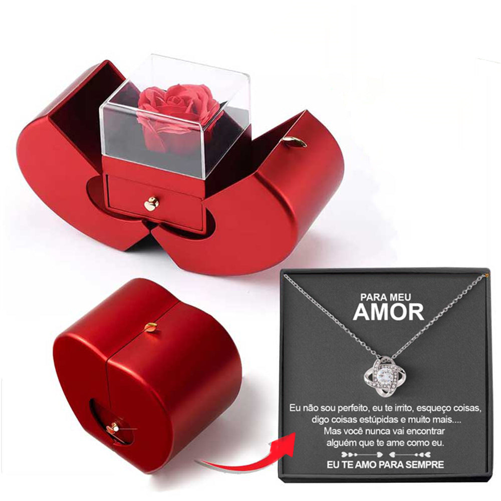 Eternal Rose Necklace Gift Box – Preserved Flower Jewellery Set