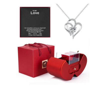 Eternal Rose Necklace Gift Box – Preserved Flower Jewellery Set