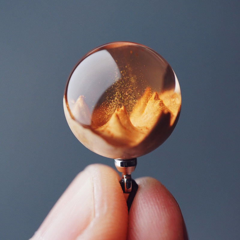 Amber Log Resin Pendant Necklace | Australian Red Eucalyptus Wood | Handcrafted NZ