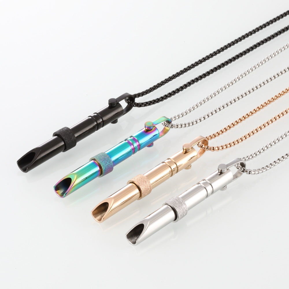 Couple Stainless Steel Mindfulness Necklace For Women Men Anxiety Relief Pendant Stress Panic Attack Relief Meditation