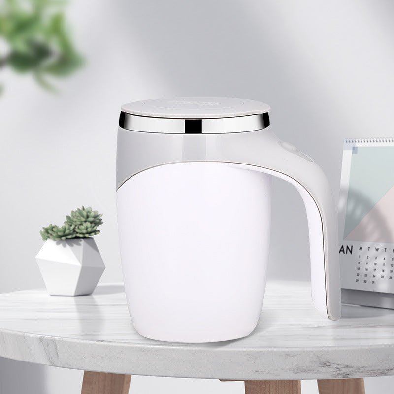 Magnetic Self-Stirring Cup | Rechargeable Electric Coffee & Tea Mug | White & Coffee NZ