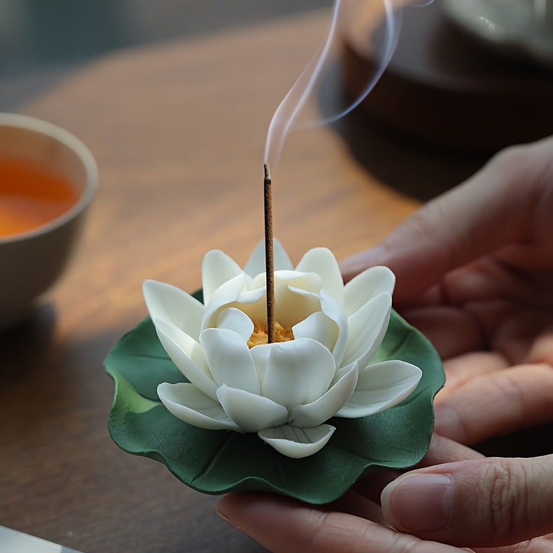 Ceramic Lotus Incense Burner | Zen Meditation & Mindfulness Home Decor NZ