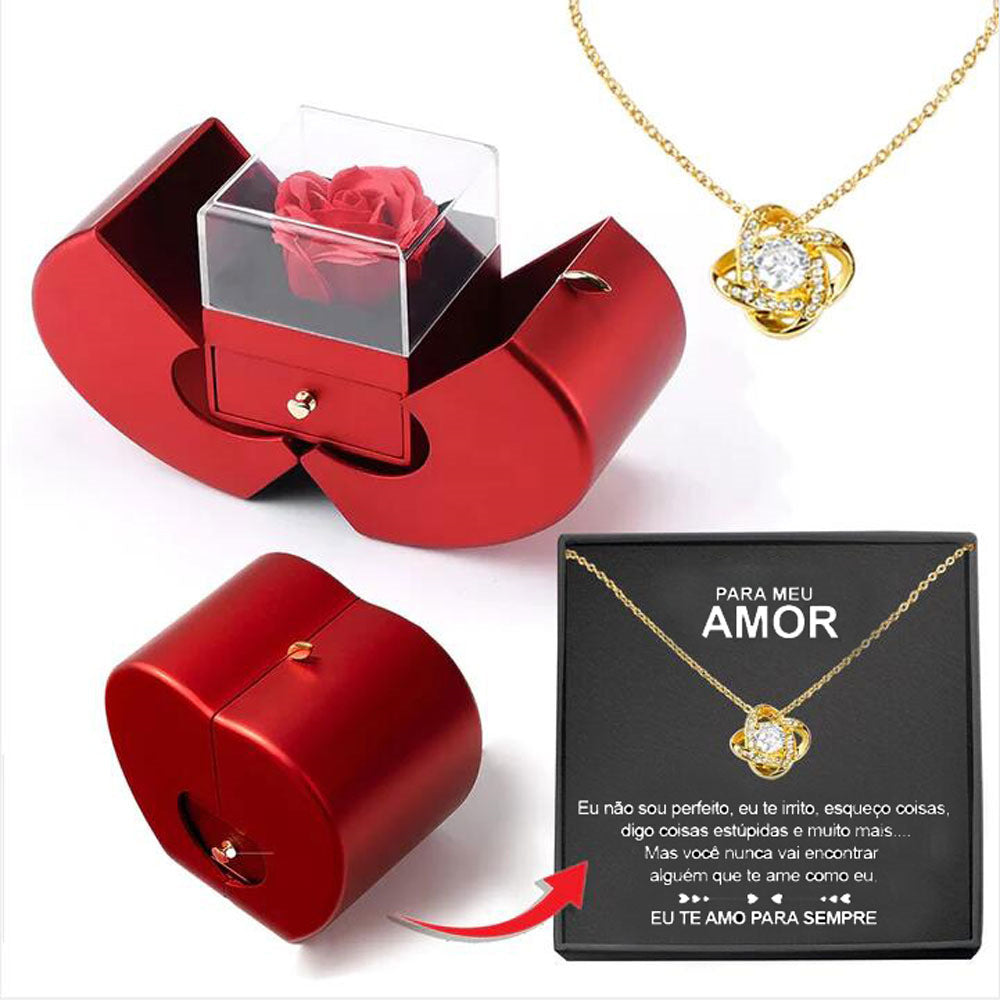 Eternal Rose Necklace Gift Box – Preserved Flower Jewellery Set