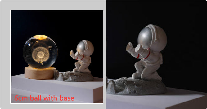 3D Crystal Ball Night Light | Solar System LED Lamp | Wooden Base | 19 Designs NZ