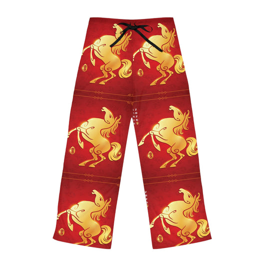 Golden Horse Red Women's Pajama Pants – Lunar New Year Sleepwear