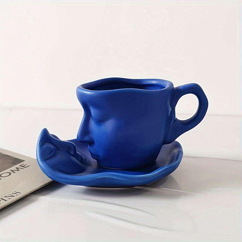 Ceramic Kiss Espresso Cup | Artistic Kissing Faces Design