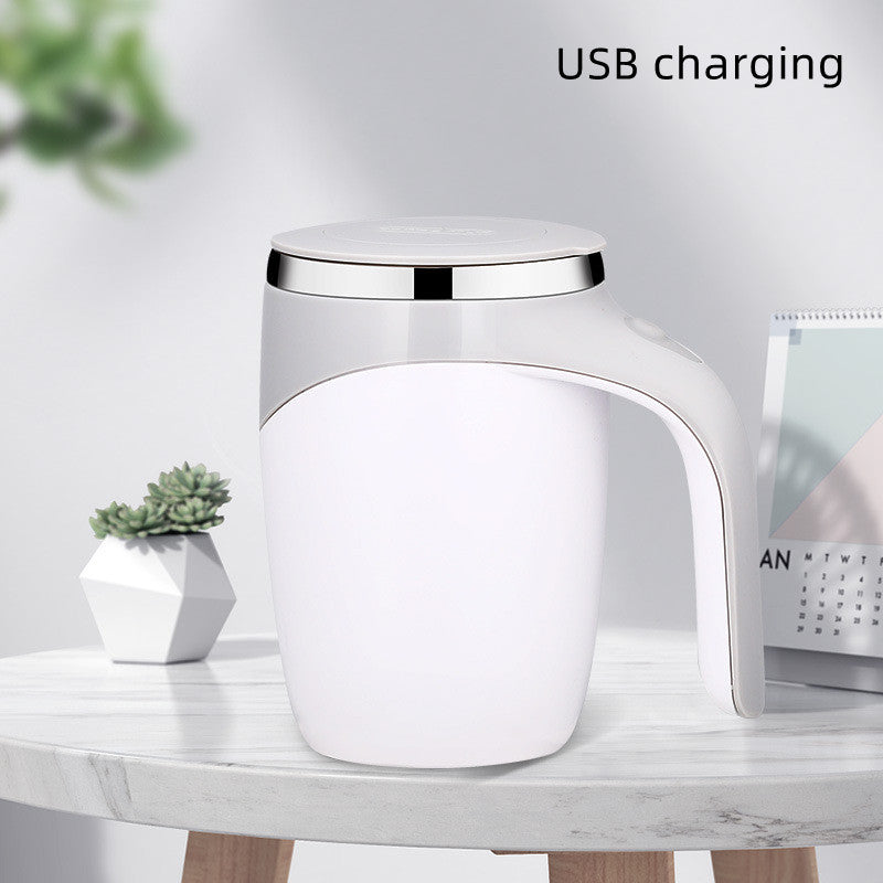 Magnetic Self-Stirring Cup | Rechargeable Electric Coffee & Tea Mug | White & Coffee NZ