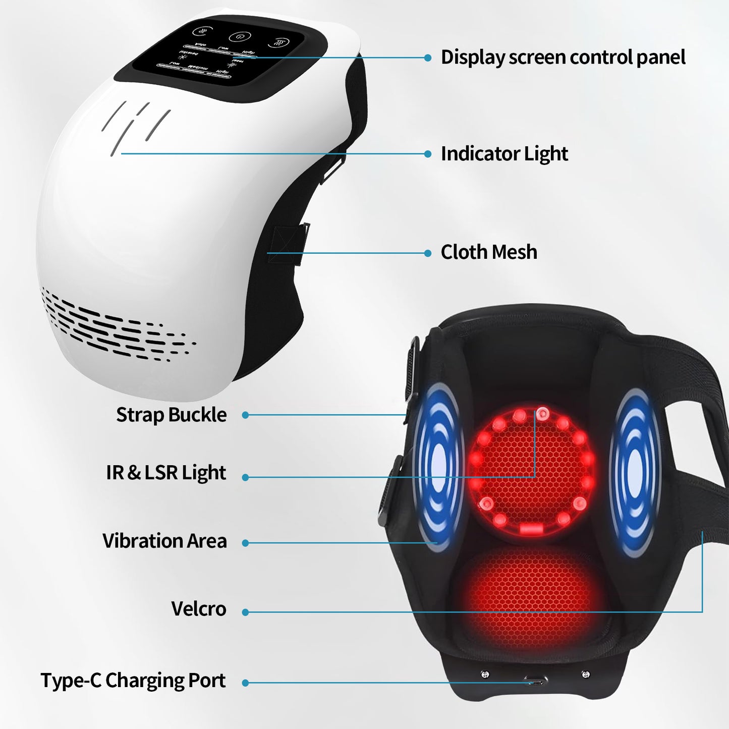 Electric Knee Massager with Heat & Infrared – Rechargeable Pain Relief Device
