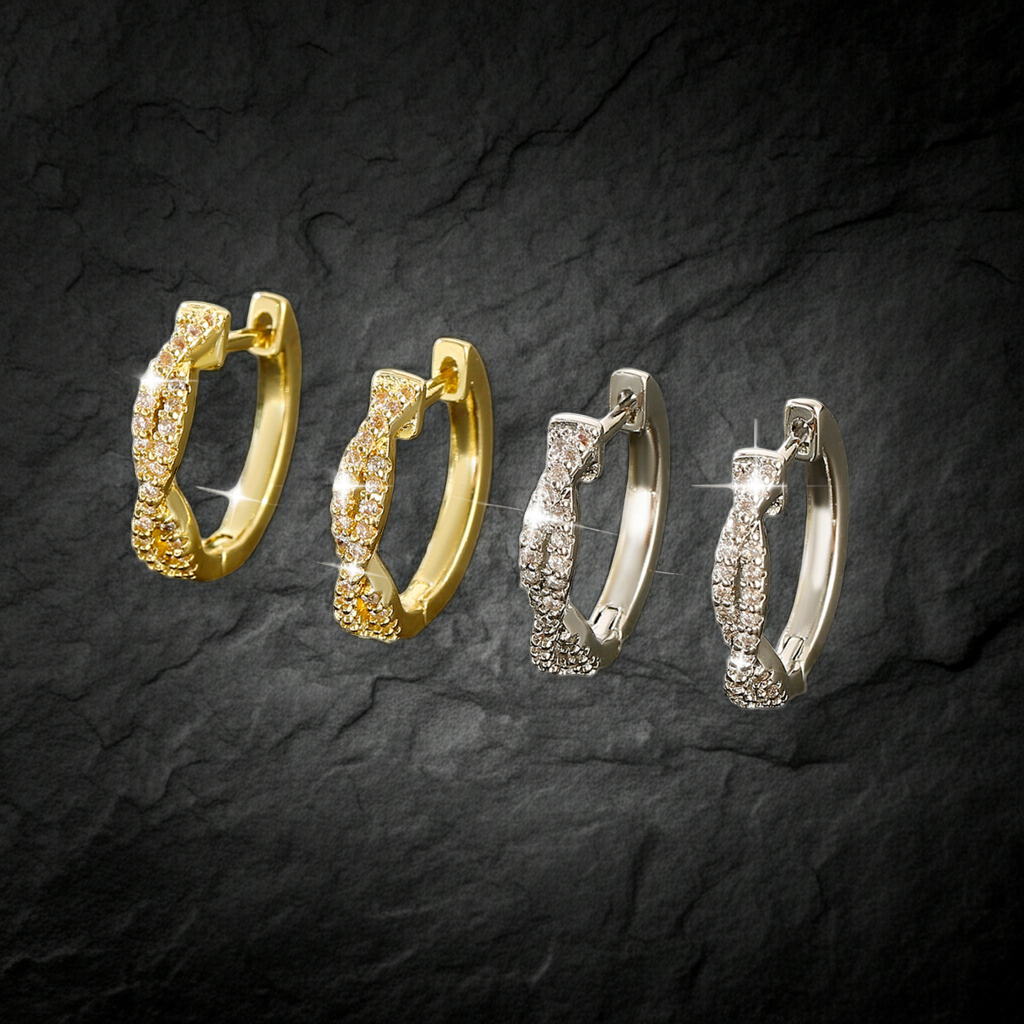 Copper Geometric Braided Hoop Earrings | Gold & Silver | Unisex NZ