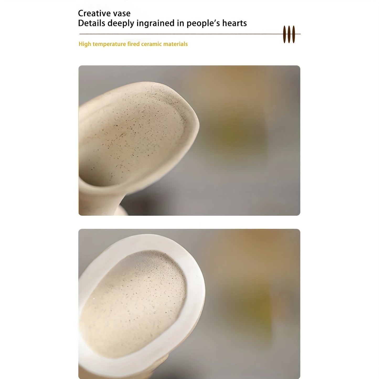 Heart-Shaped Ceramic Vase Set of 2 | Modern Home Decor | White, Black & Cream NZ