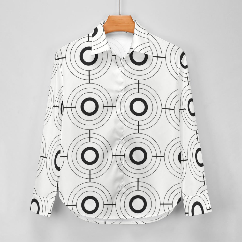 Women's Long Sleeve Button-Up Shirt — White