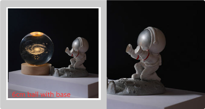 3D Crystal Ball Night Light | Solar System LED Lamp | Wooden Base | 19 Designs NZ