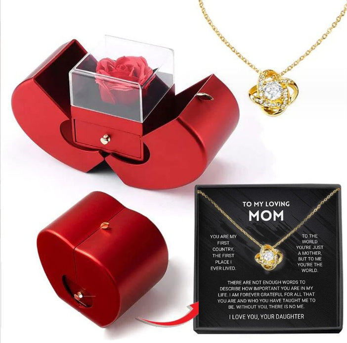 Eternal Rose Necklace Gift Box – Preserved Flower Jewellery Set