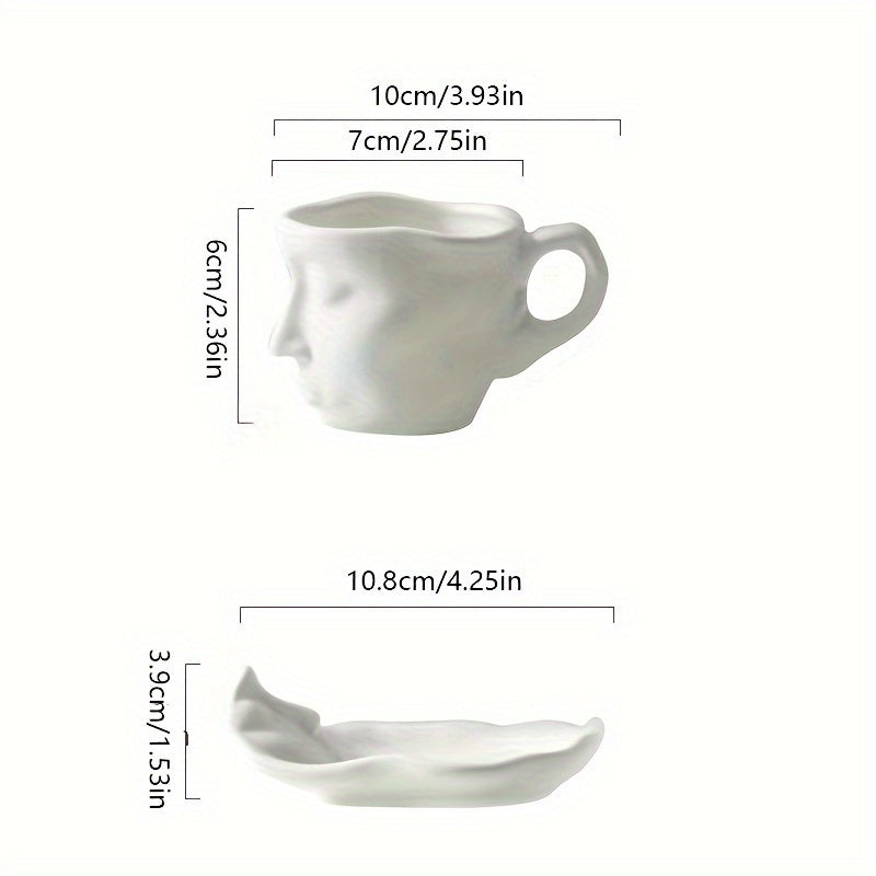 Ceramic Kiss Espresso Cup | Artistic Kissing Faces Design