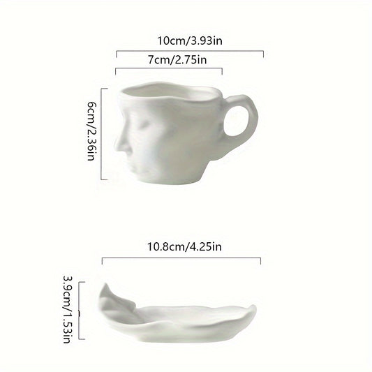 Ceramic Kiss Espresso Cup | Artistic Kissing Faces Design