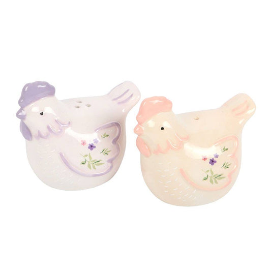Two ceramic bird-shaped salt and pepper shakers on a white background