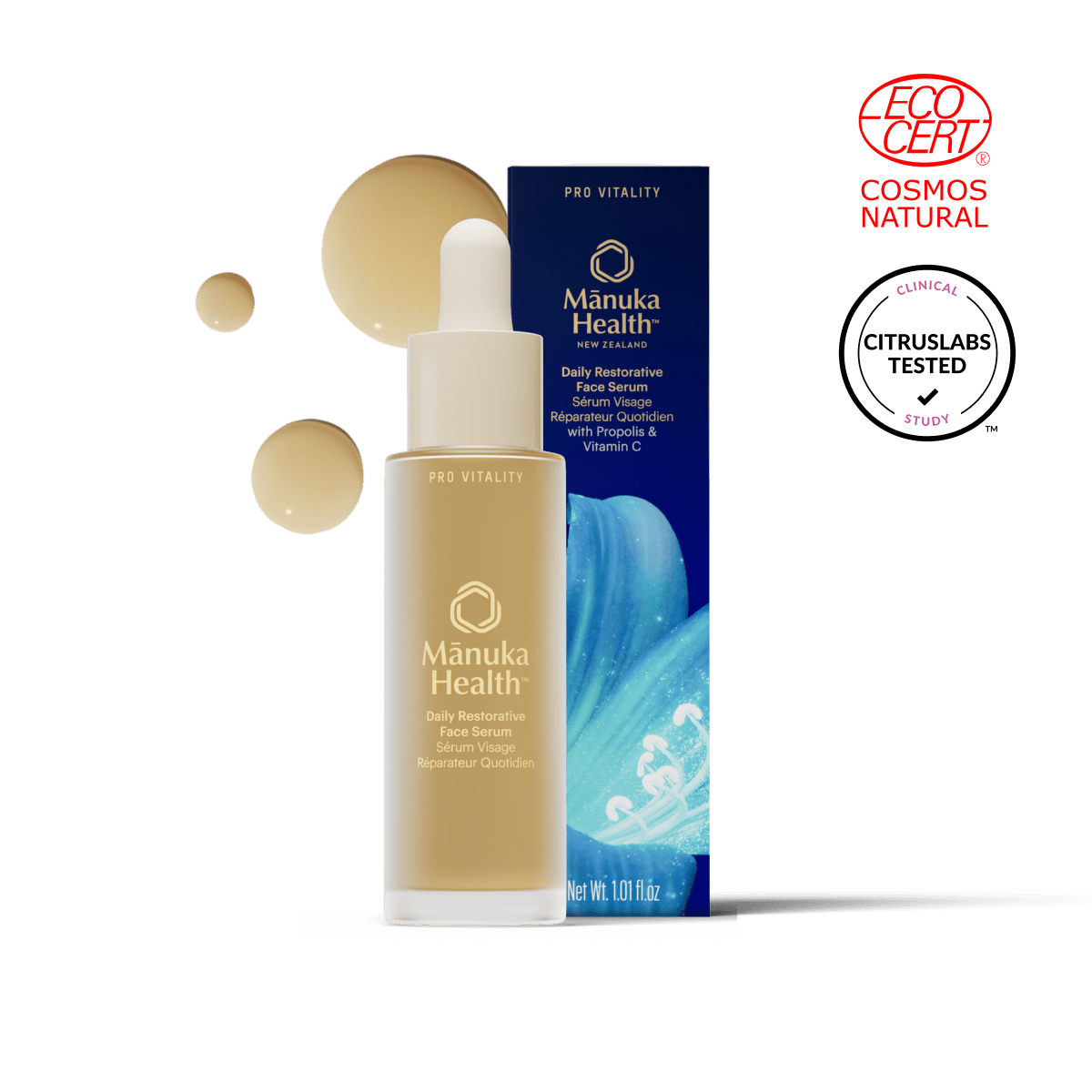 Pro Vitality Face Serum – Propolis, Mānuka Honey & Vitamin C | NZ