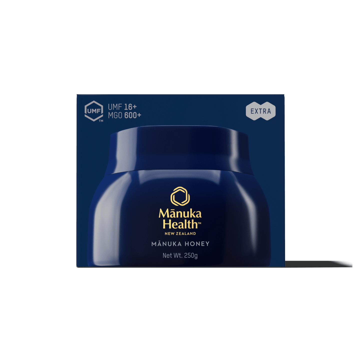 Manuka Health manuka honey packaging on a green background