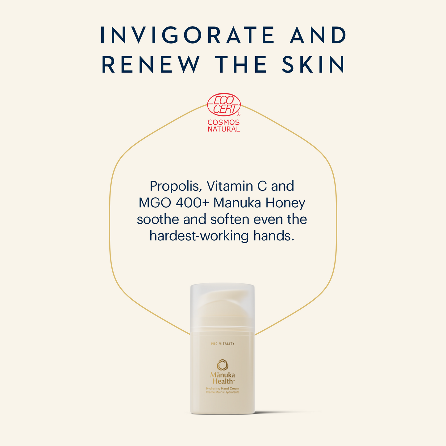 Pro Vitality Hand Cream – Propolis, Mānuka Honey & Vitamin C | NZ