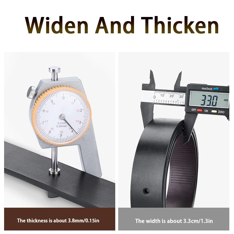 Men's Automatic Buckle Leather Belt | Cowskin | Plus Size 105–160cm | Multiple Colours NZ