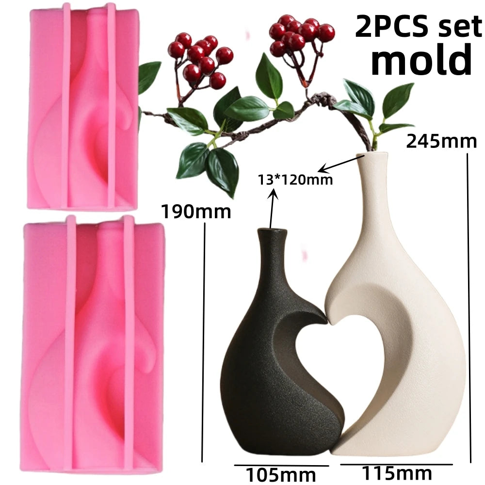 Food Grade Silicone Heart Vase Mold | Resin Concrete Candle Casting | Multiple Sizes NZ