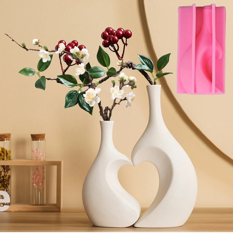 Food Grade Silicone Heart Vase Mold | Resin Concrete Candle Casting | Multiple Sizes NZ