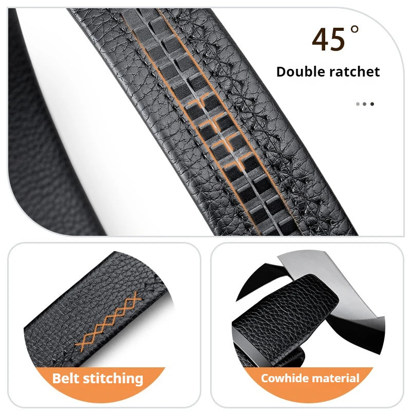 Men's Genuine Leather Belt | Metal Buckle | Adjustable 110–130cm | Multiple Colours NZ