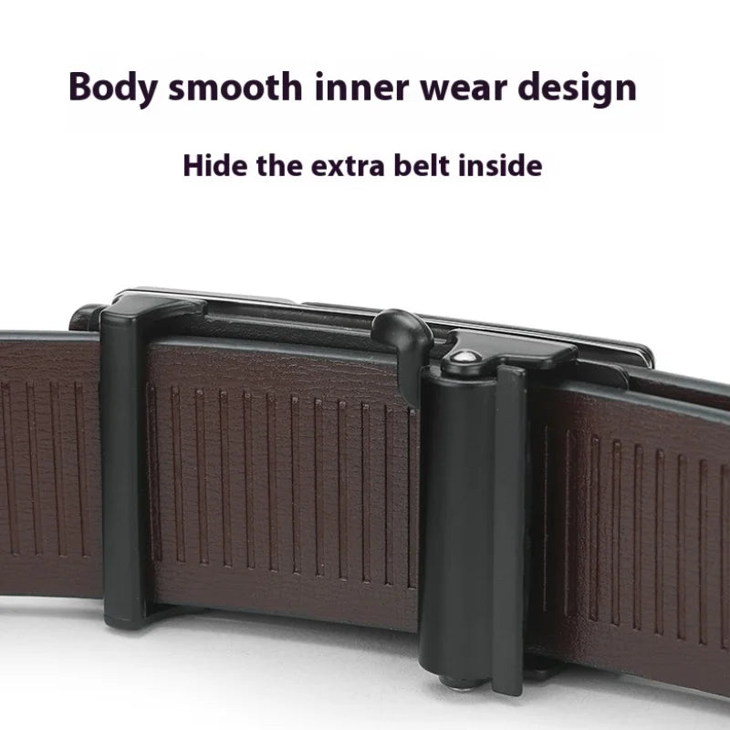 Men's Automatic Buckle Leather Belt | Cowskin | Plus Size 105–160cm | Multiple Colours NZ