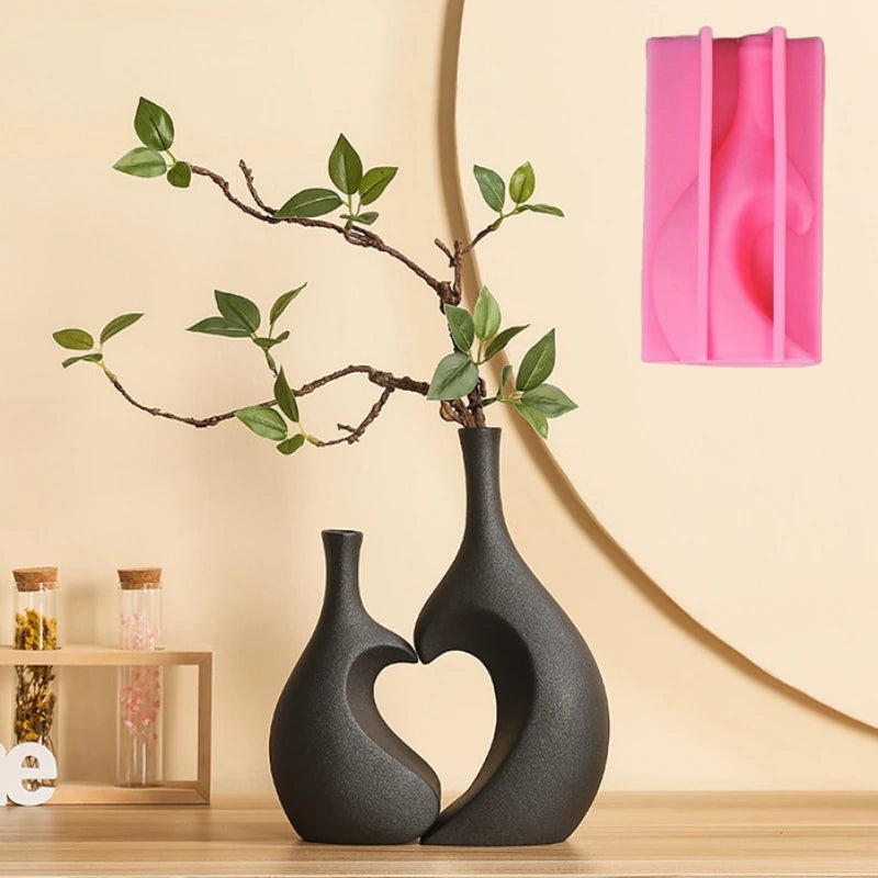 Food Grade Silicone Heart Vase Mold | Resin Concrete Candle Casting | Multiple Sizes NZ