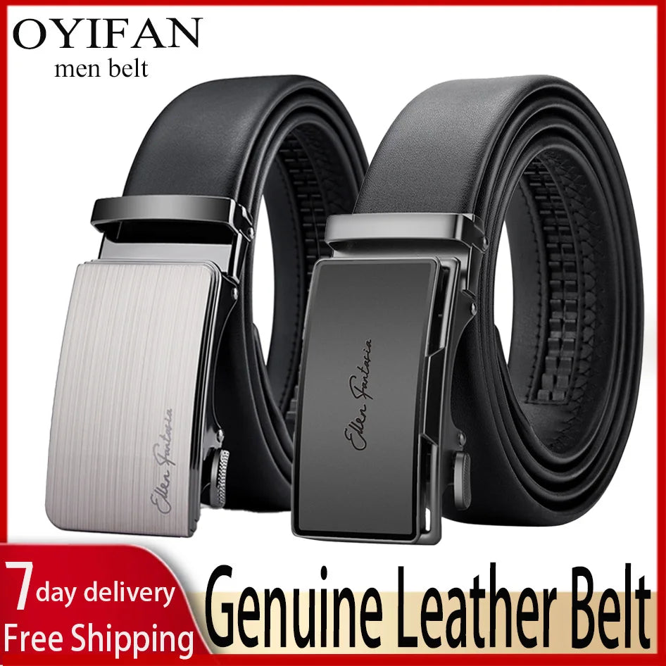 Men's Genuine Leather Belt | Metal Buckle | Adjustable 110–130cm | Multiple Colours NZ
