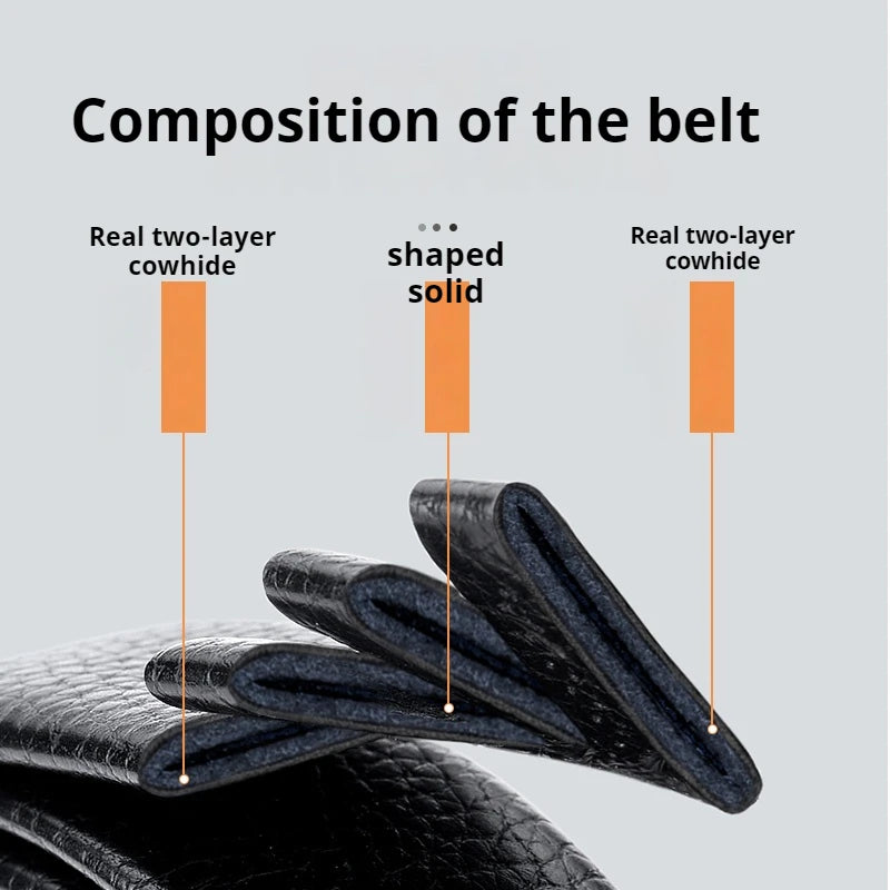 Men's Genuine Leather Belt | Metal Buckle | Adjustable 110–130cm | Multiple Colours NZ